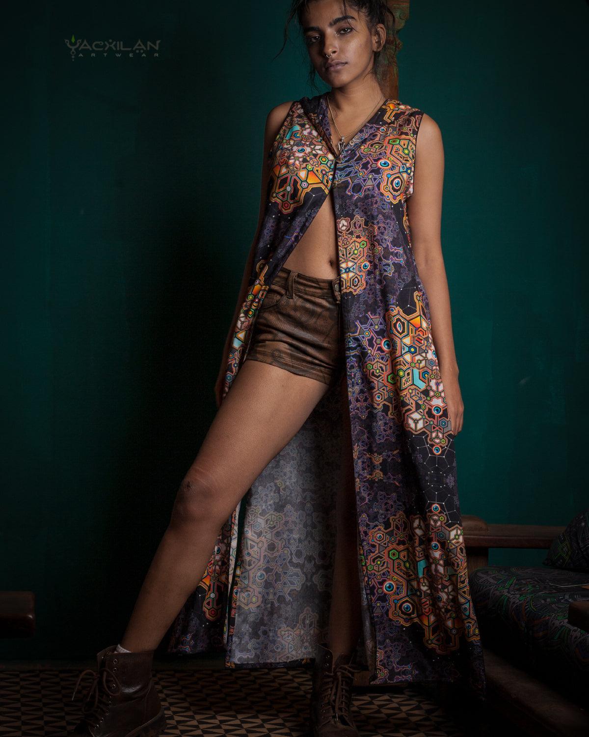 Hooded Long Dress Woman / Viscose - CORALBLAST Yacxilan Artwear